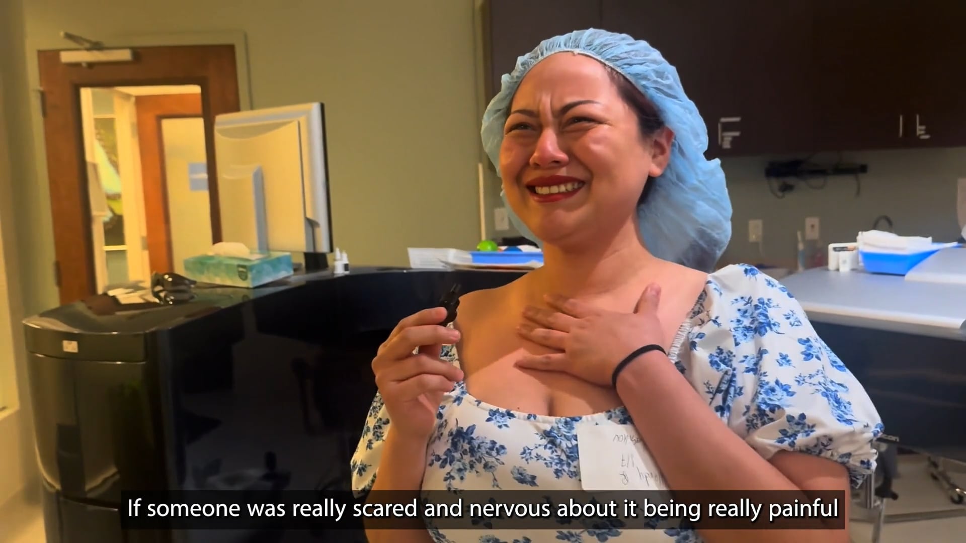 Wendy enjoying life and clearer vision just days after LASIK, smiling and celebrating her results